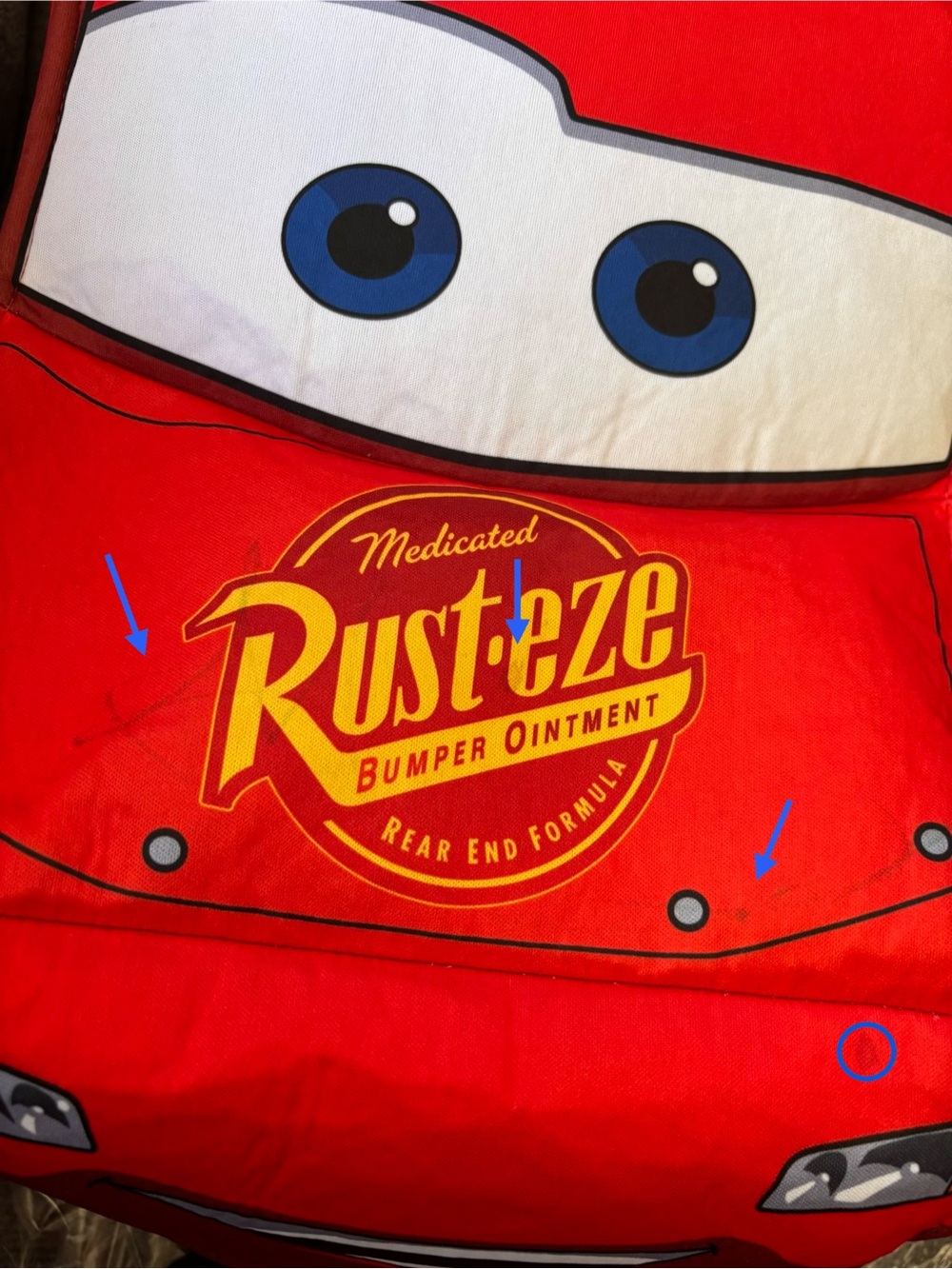 Spirit Halloween Disney Cars Toddler Lightning McQueen 3D Ride-Along Costume - Picture 13 of 16